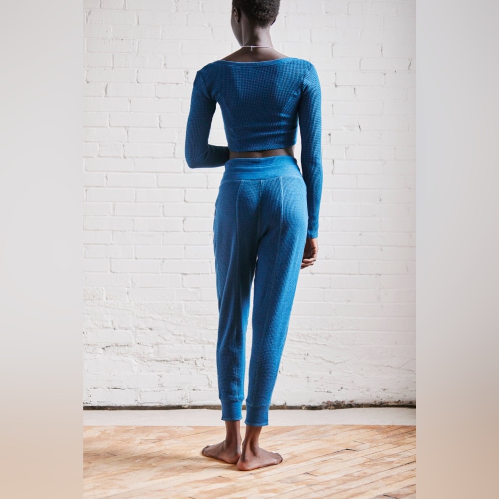 Urban Outfitters Out From Under Blue Thermal Jogger Pant size Small EUC - Picture 3 of 10